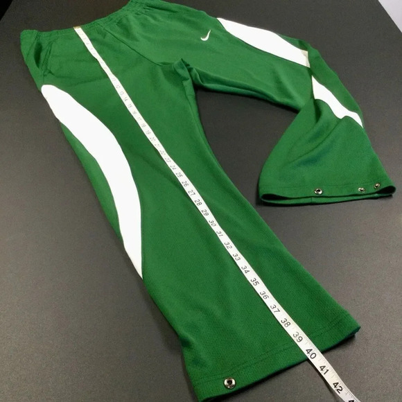 Vintage Nike Mens Green Team Fit Dry Pull On Snap Bottom Sweatpants Size Medium - Picture 6 of 10